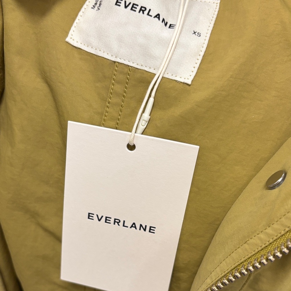 Everlane Oversized Anorak Trench Coat Women's Hooded Long - Fennel Seed, NWT - Picture 7 of 8